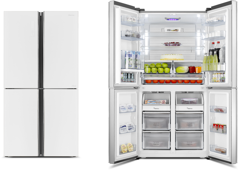 Transparent Fridge Door - Hisense 695l French Door Refrigerator (1440x830), Png Download
