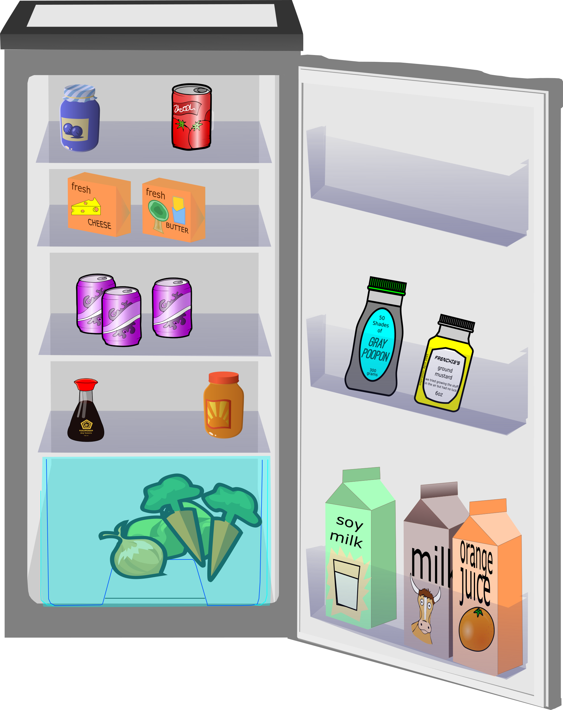 This Free Icons Png Design Of Fridge Open (1901x2400), Png Download