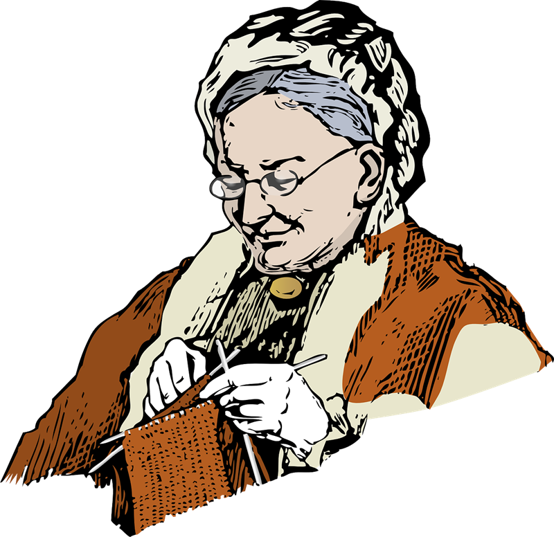 Knitting Granny Clipart Png (600x581), Png Download