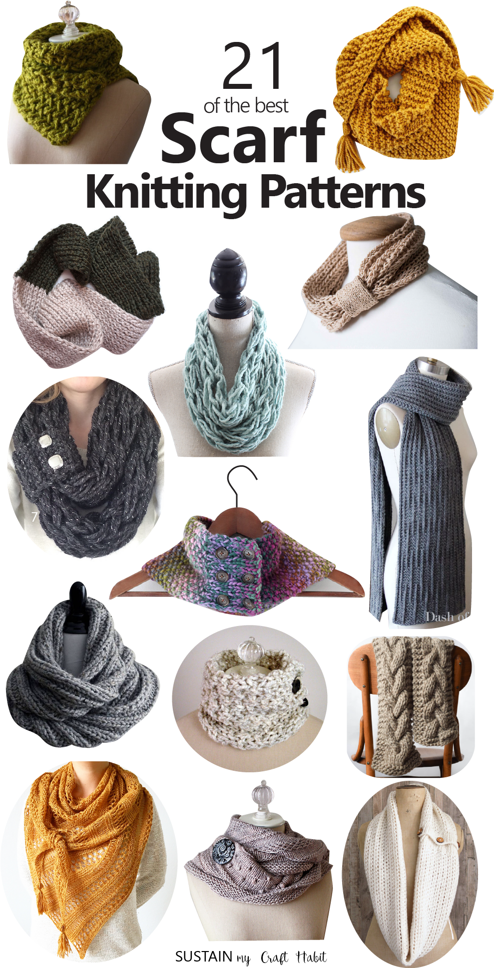 Scarf Knitting Patterns - Pattern- Knit Scarf, Pdf Instant Download Knitting (1064x2036), Png Download