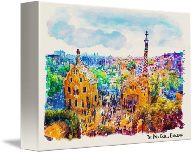 "park Guell Barcelona" By Marian Voicu - Park Güell (650x515), Png Download