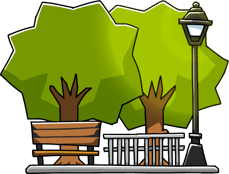 Banner Library Stock Cartoon Transparent Park - Park Clipart Png (880x671), Png Download