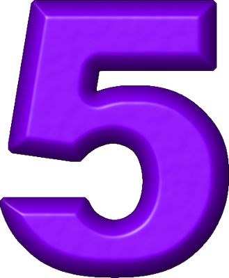 Presentation Alphabets Refrigerator Magnet - Purple Number 5 Clipart (329x400), Png Download