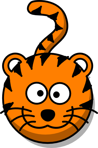 No Body Clip Art At Clker Com - Tiger Head Clipart Cute (396x597), Png Download