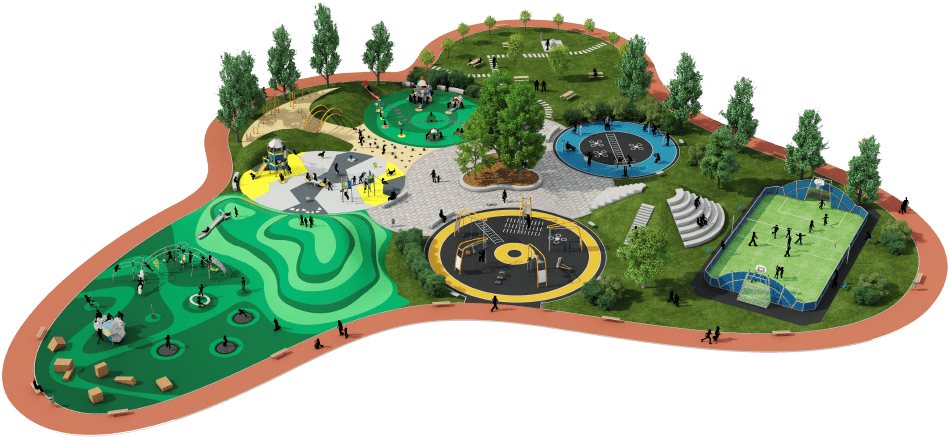 Playground - Aire De Jeux Dwg (1000x541), Png Download
