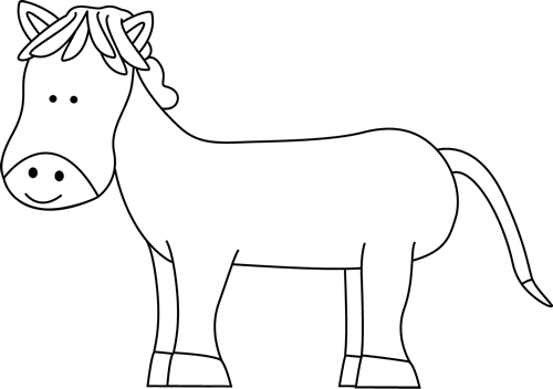 Cute Pony Clip Art - Clip Art Black And White Images Horse (500x352), Png Download