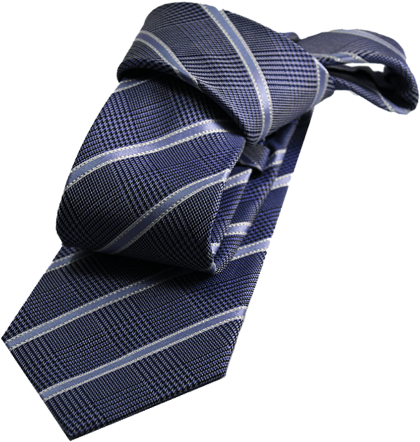 Blue Striped Silk Tie With Houndstooth Background - Necktie (700x700), Png Download