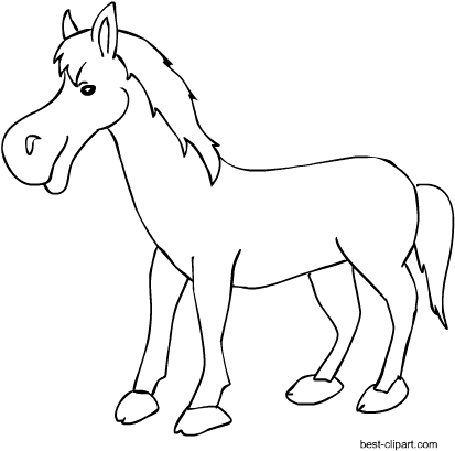 Free Black And White Horse Clip Art - Horse (450x450), Png Download