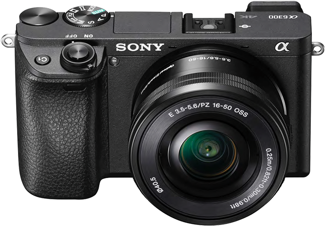 Sony Digital Camera Png Transparent Image - - Sony A6300 (kit 16-50mm) Camera (700x485), Png Download
