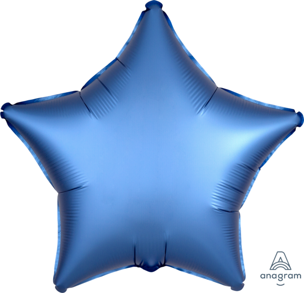18" Satin Luxe Azure Blue Star Balloon - Satin Balloons Star (600x578), Png Download