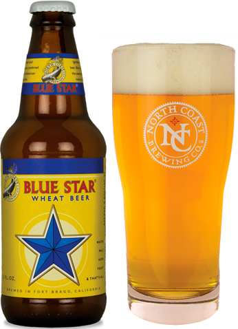 Blue Star Wheat Beer - North Coast Blue Star Wheat Beer (346x478), Png Download