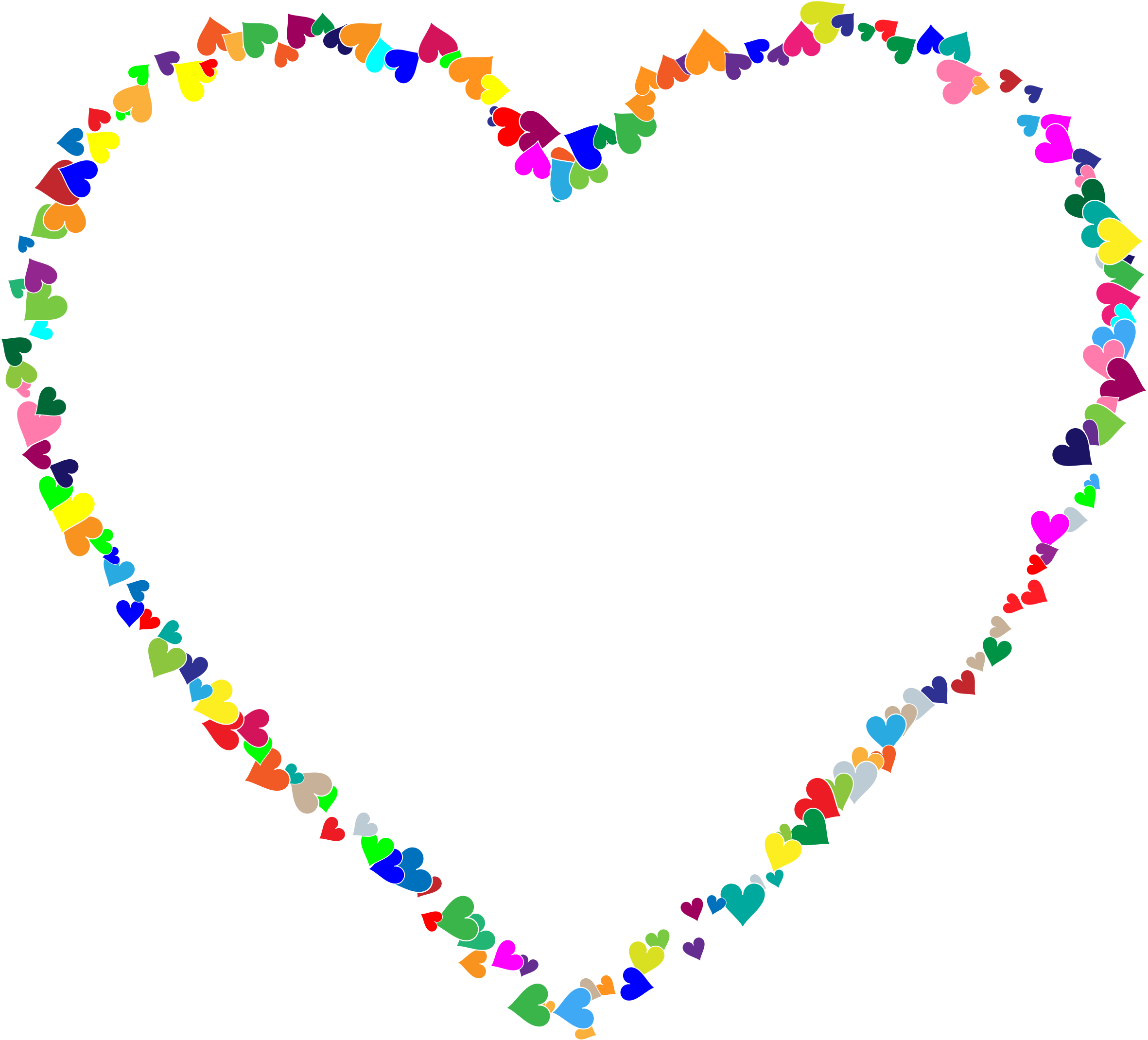 Colorful Hearts Big Image Png - Glitter Gif Rainbow Heart (2362x2140), Png Download
