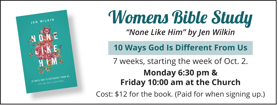 Womens Bible Study 10 16 - None Like Him: 10 Ways God Is Different From Us (and (955x363), Png Download