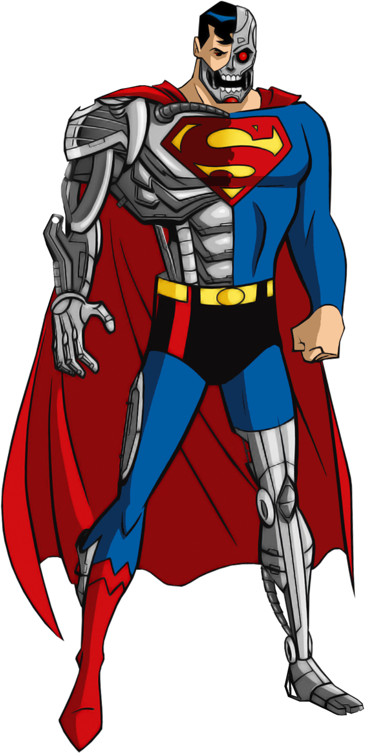 The Cyborg Superman By Alexbadass On Deviantart - Dc Cyborg Superman Png (800x1541), Png Download