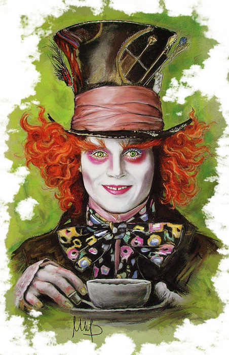 Bleed Area May Not Be Visible - Mad Hatter Johnny Depp Drawing (452x700), Png Download