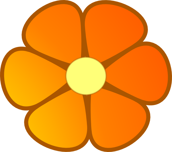 Orange Blossom Note Services Clip Art At Clker - Orange Flower Clipart Png (600x531), Png Download