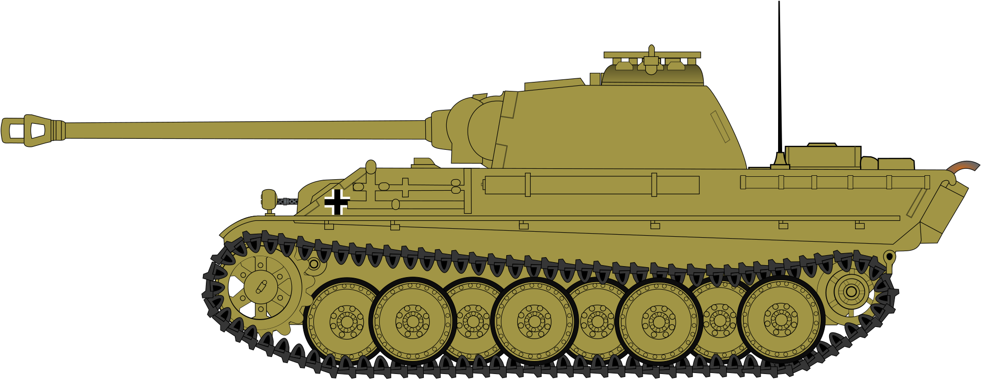 Open - Panzer 5 Panther (2000x798), Png Download