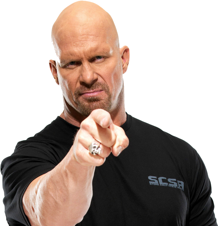 Steve - Stone Cold Pointing (1024x768), Png Download