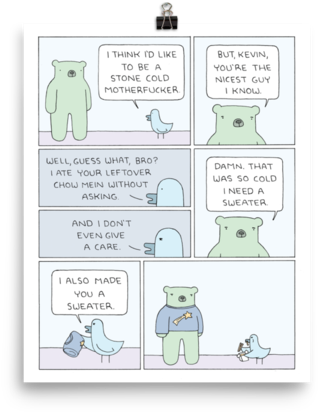 "stone Cold" Print - Cartoon (600x600), Png Download