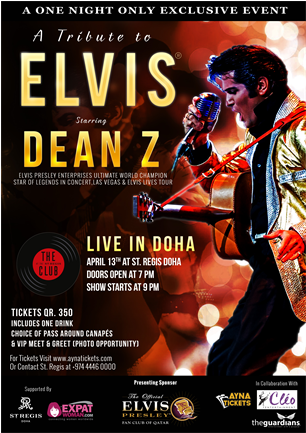 A Tribute To Elvis Starring Dean Z, Biletino, The Official - Flyer (576x432), Png Download