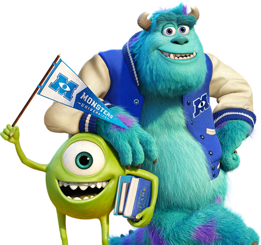 Vector Black And White Library Monster Transparent - Monster University Characters Png (525x494), Png Download