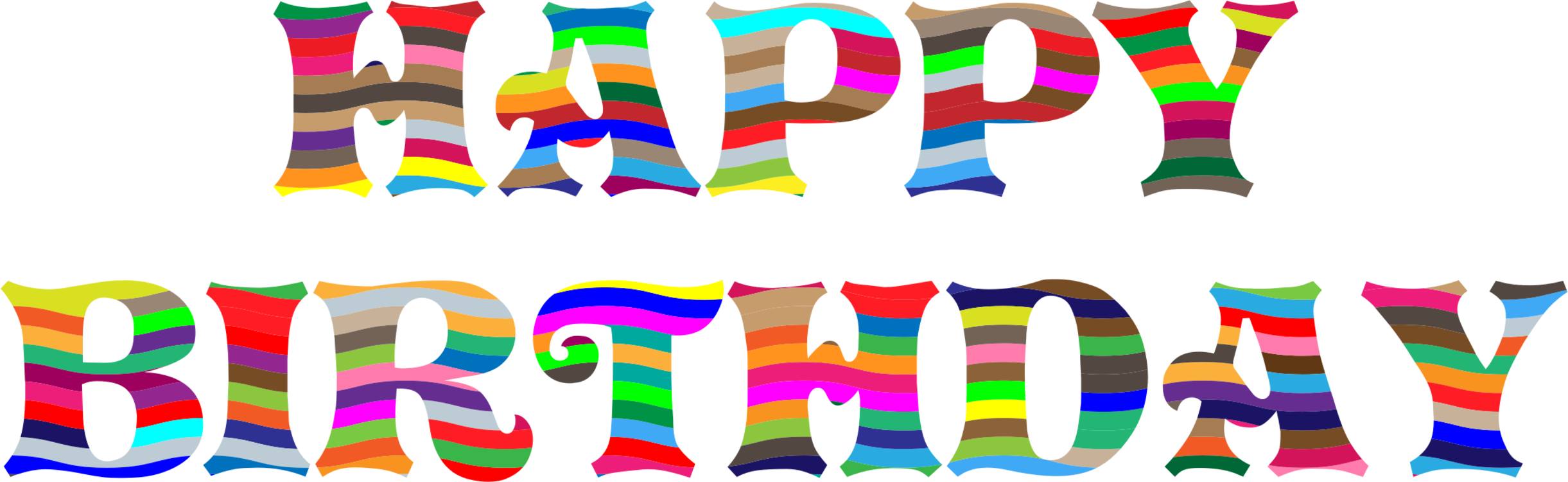 Birthday Cake Happy Birthday To You Wish - Clip Art Happy Bday (2442x750), Png Download