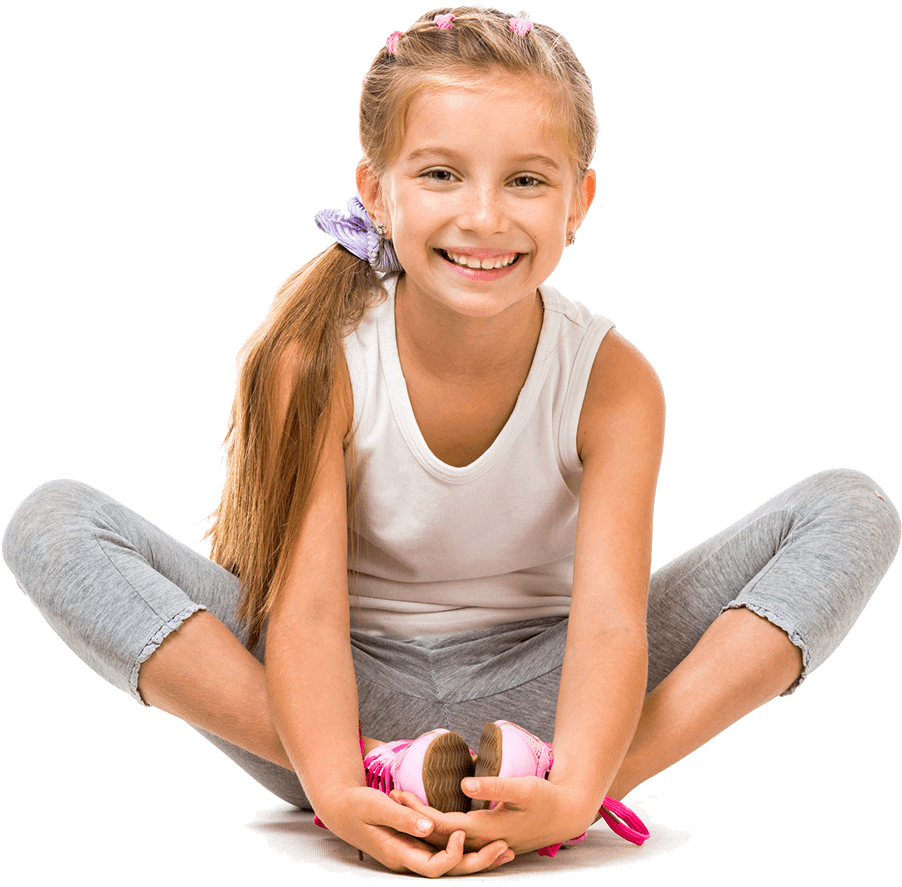 Gymnastics Sport Actividad Balance - Little Girl Sitting Png (1035x990), Png Download