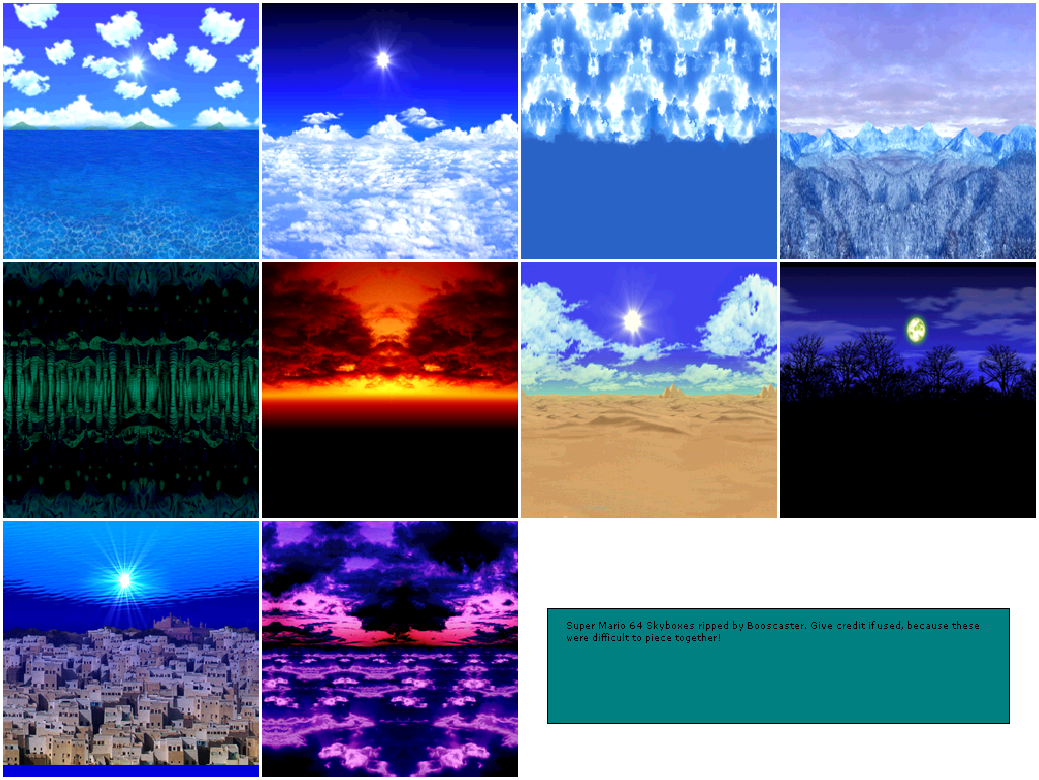 The Unsettling Skyboxes Of Super Mario 64 - Super Mario 64 Backgrounds (1039x780), Png Download