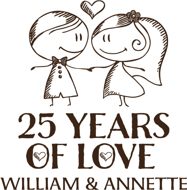 25th Wedding Anniversary Personalized Drinking Gla - 25th Wedding Anniversary Png (700x700), Png Download