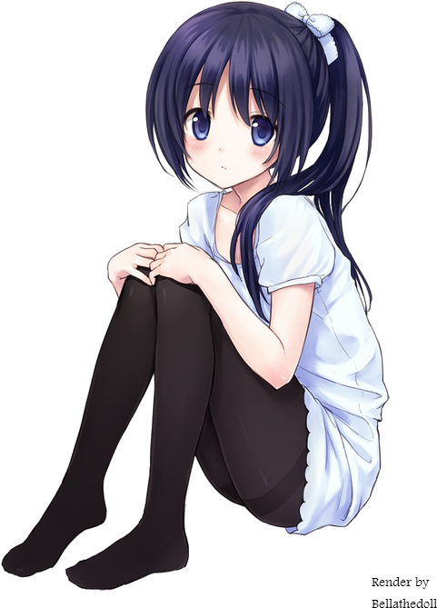 Anime Girl Render 12 By Bellathedoll-d7d0lgw - Anime Girl Sitting Down Transparent (500x700), Png Download