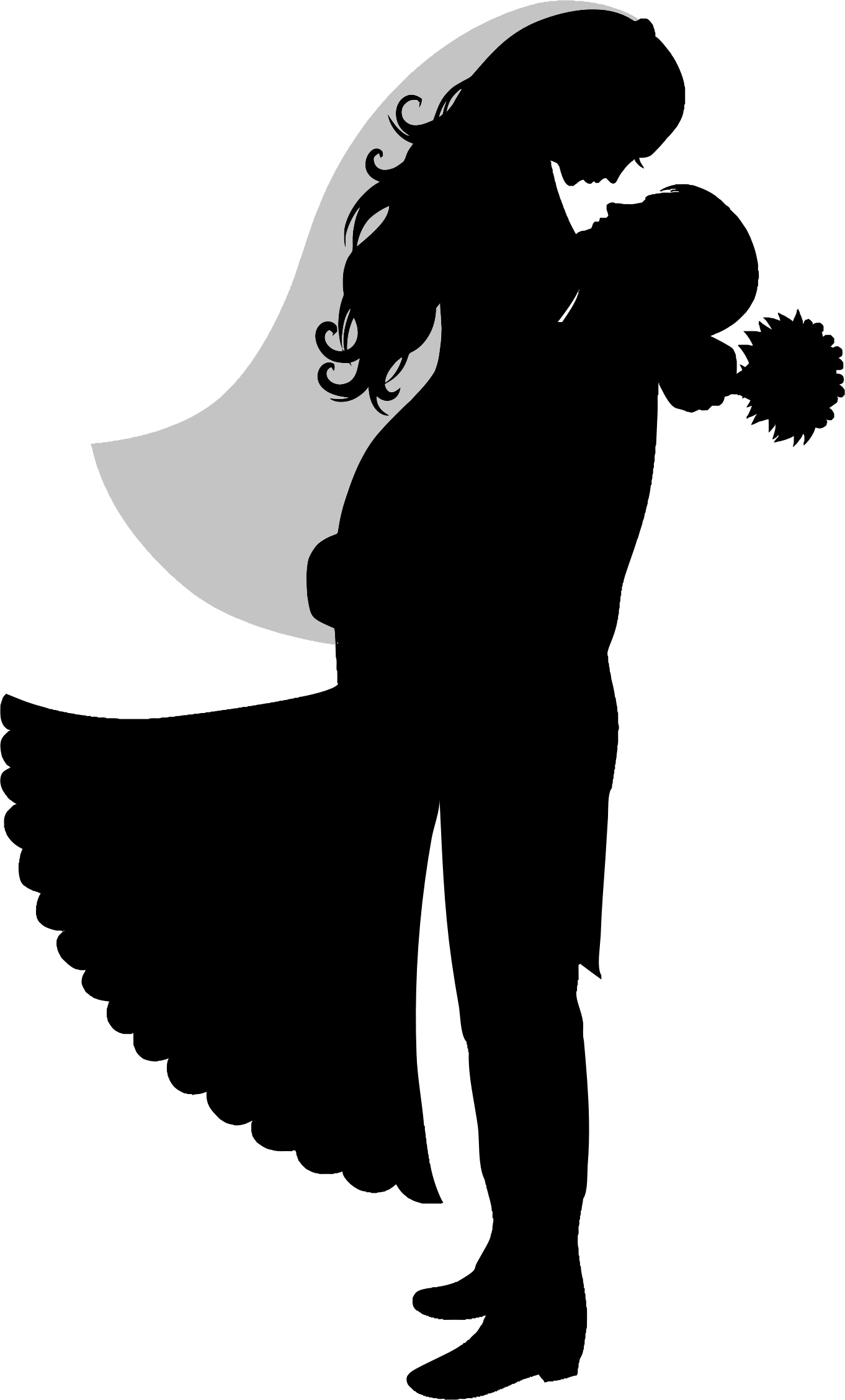 This Free Icons Png Design Of Bride And Groom Silhouette (1362x2256), Png Download