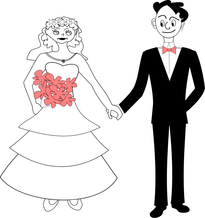How To Set Use Bride And Groom Clipart (848x900), Png Download