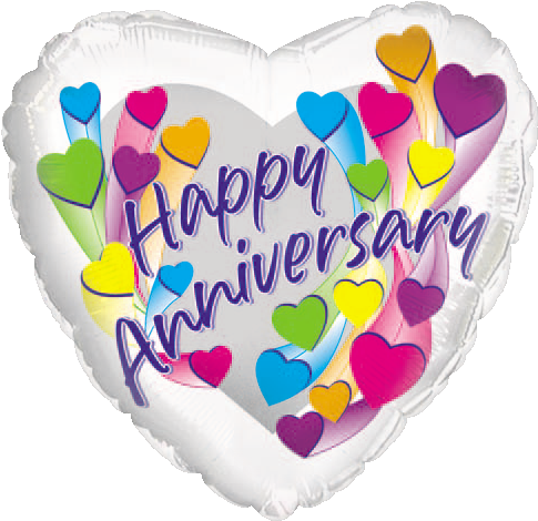 18″ Happy Anniversary Multi Colors - Happy Anniversary Balloon Png (500x500), Png Download