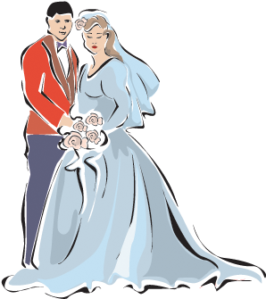 Bride And Groom - Illustration (344x350), Png Download