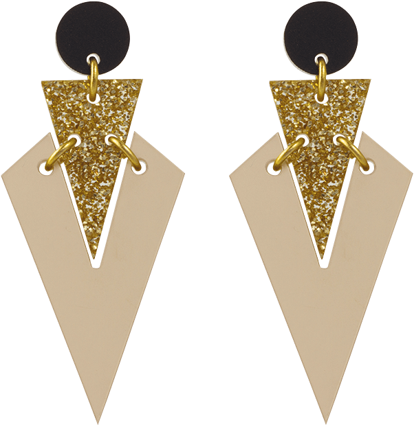 Art Deco Droplets - Earrings (1000x1000), Png Download
