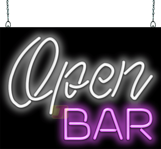 An Open Bar Neon Sign From Www - Open Bar Neon Png (550x507), Png Download