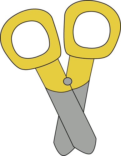 Yellow Scissors Clip Art - My Cute Graphics Cutting (387x500), Png Download
