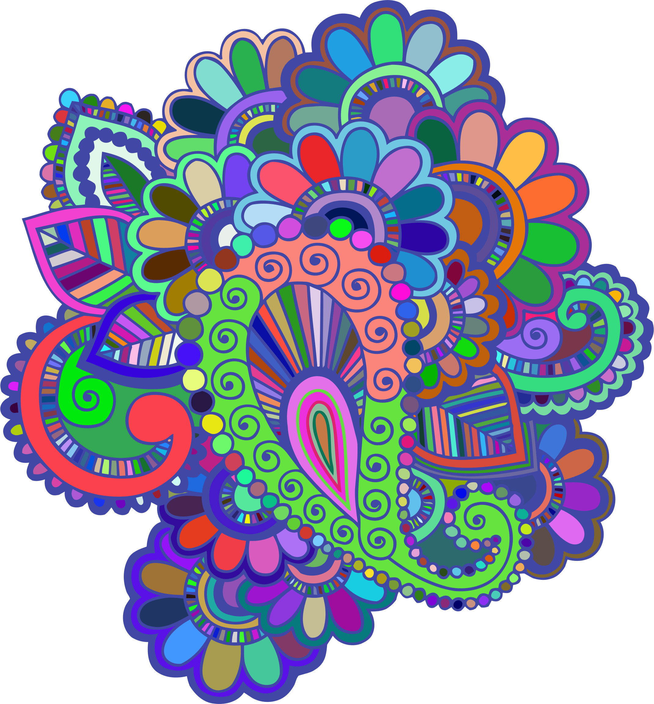 This Free Icons Png Design Of Prismatic Henna Tattoo (2140x2302), Png Download