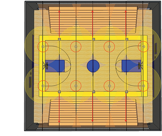 Enhanced Court Coverage - Diagram (670x500), Png Download