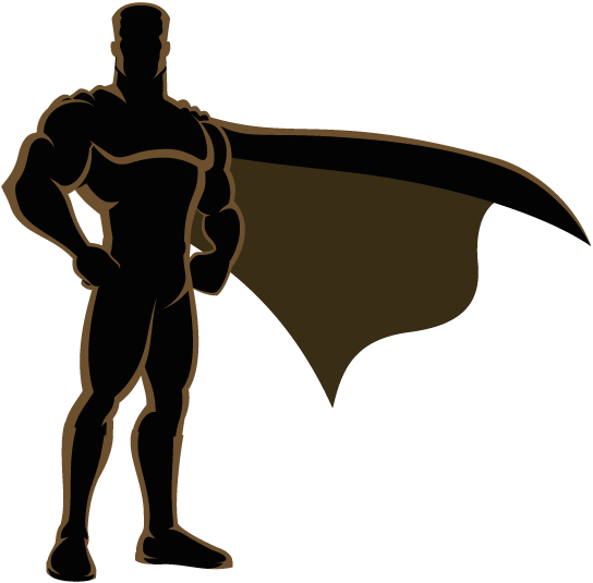Their Work - Superhero Silhouette (544x535), Png Download