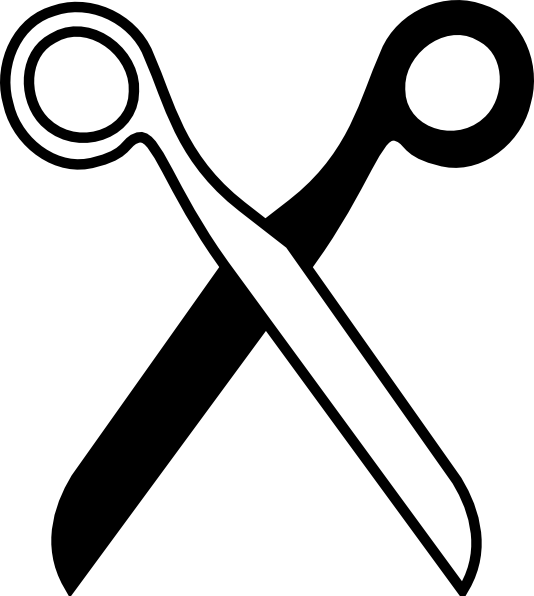 Scissors Black & White Clip Art At Clipart - Black And White Scissors (534x596), Png Download