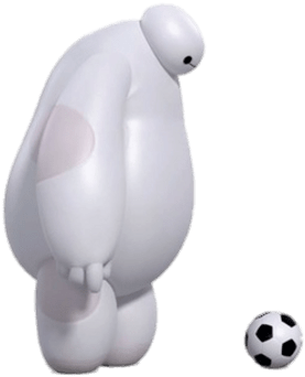 Big Hero 6 Baymax Playing Football - Baymax Soccer Ball (400x400), Png Download