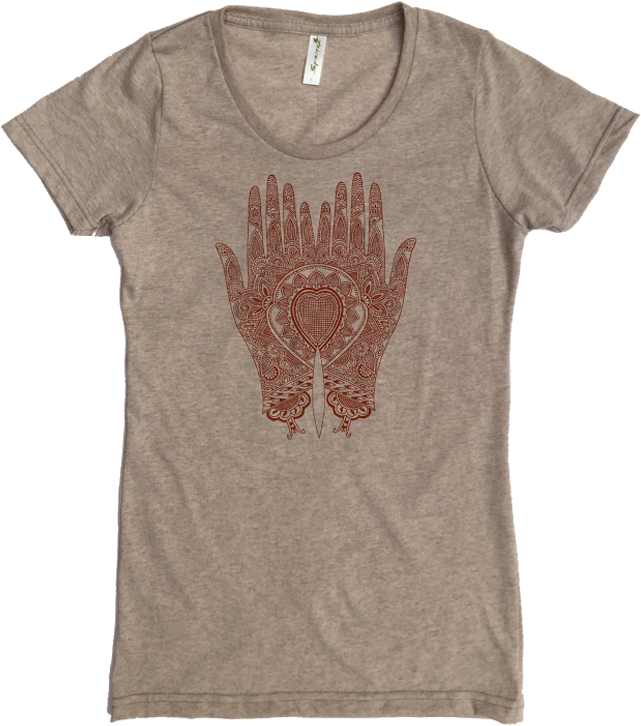 Henna Hands Tee - Active Shirt (750x741), Png Download