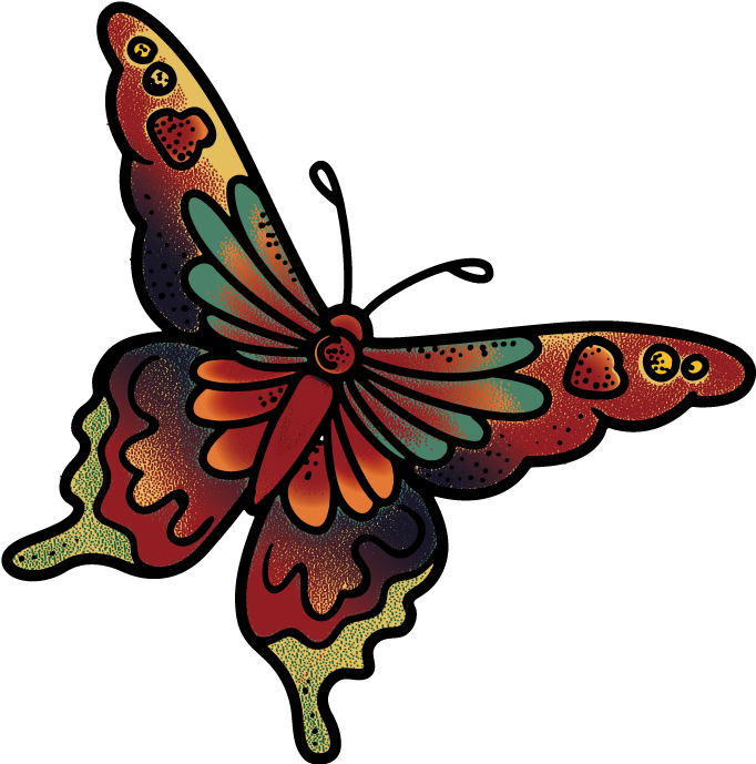 Monarch Butterfly Tattoo Henna Feather - Tatuajes De Mariposas De Henna (682x689), Png Download