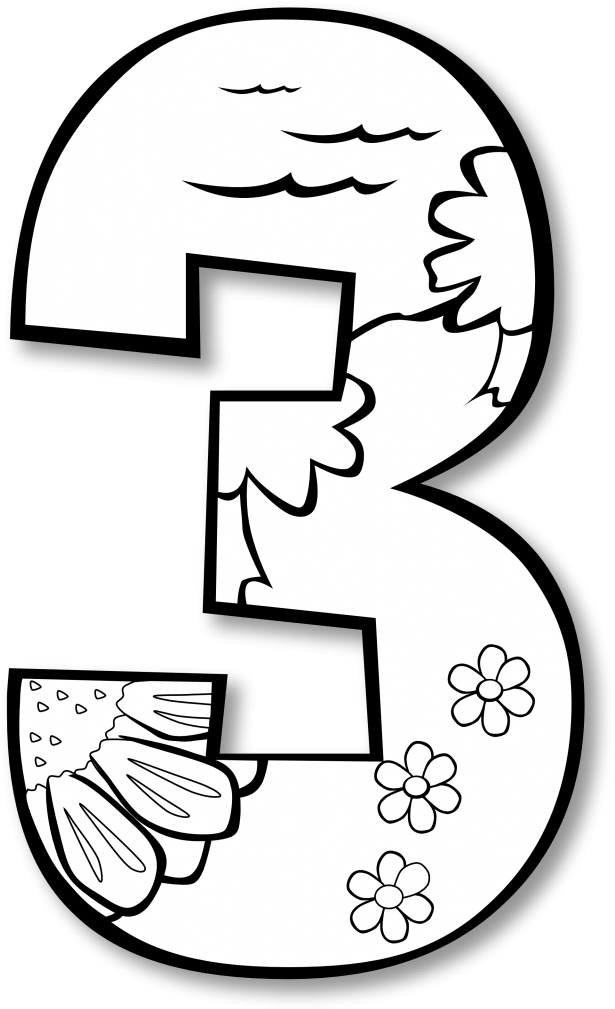 Impressive Outline Number Coloring Pages With Kids - Days Of Creation 3 (630x1024), Png Download