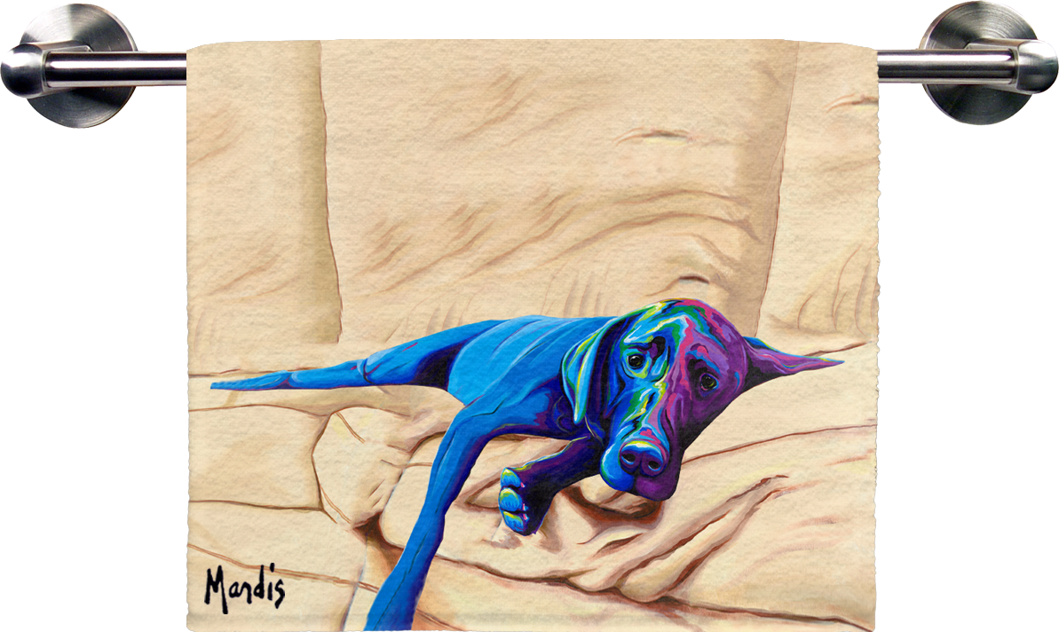The Home Alone Full Face Hand Towel, Depicting A Weimaraner, - Towel (1193x712), Png Download