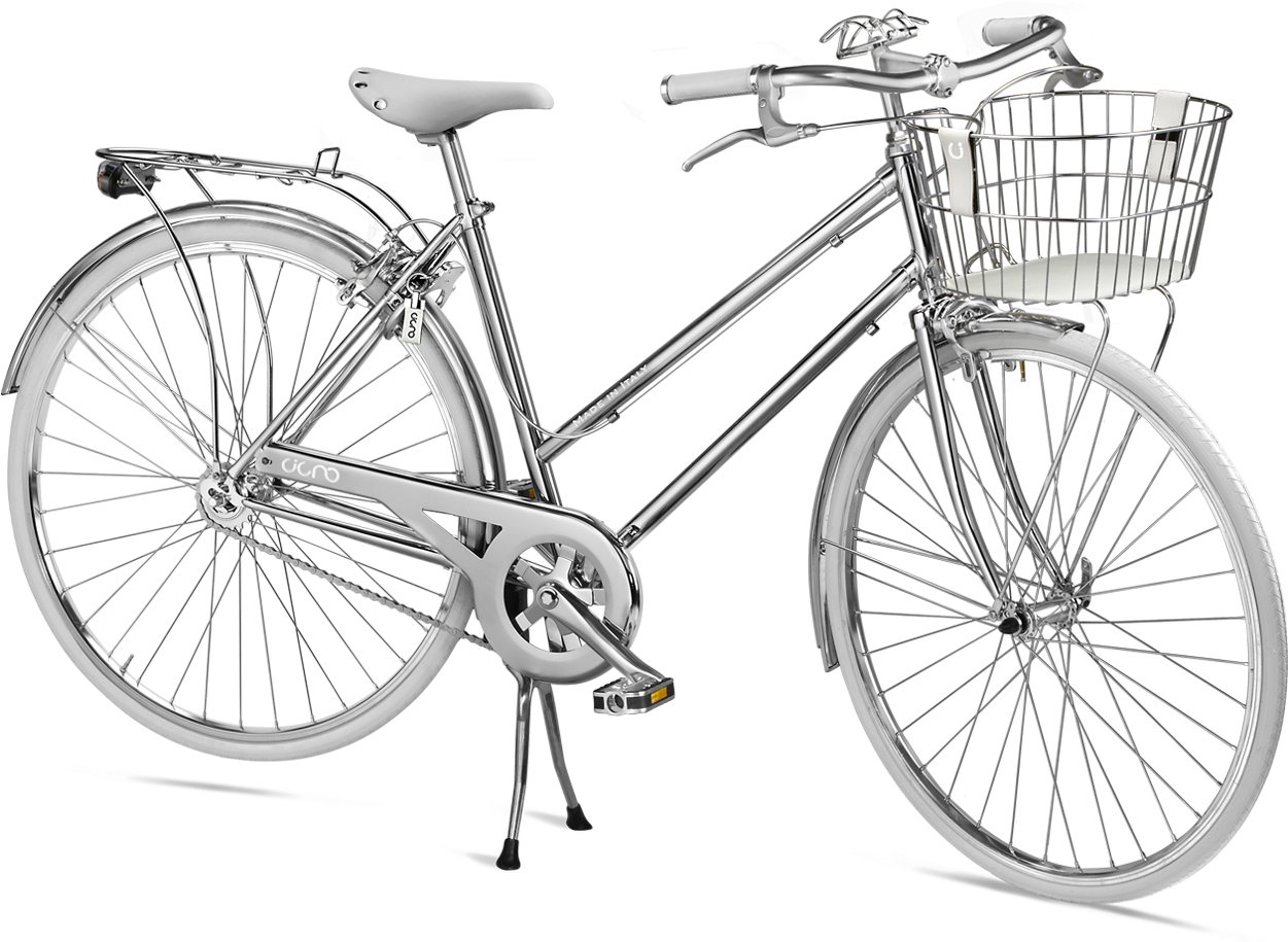 Cigno Classic Woman Whitelines And Essential Tones, - Bicicletta Donna Tutta Bianca (1250x1250), Png Download