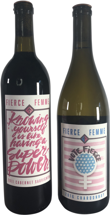 The Fierce Femme Wine Brand Captures A Reflection Of - Wine Bottle (675x900), Png Download