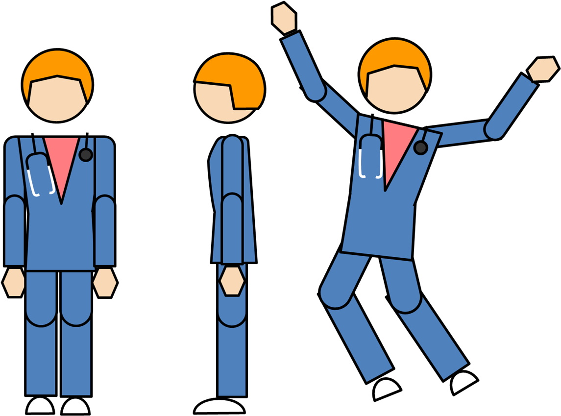 Animation Clipart Nurse (1276x884), Png Download