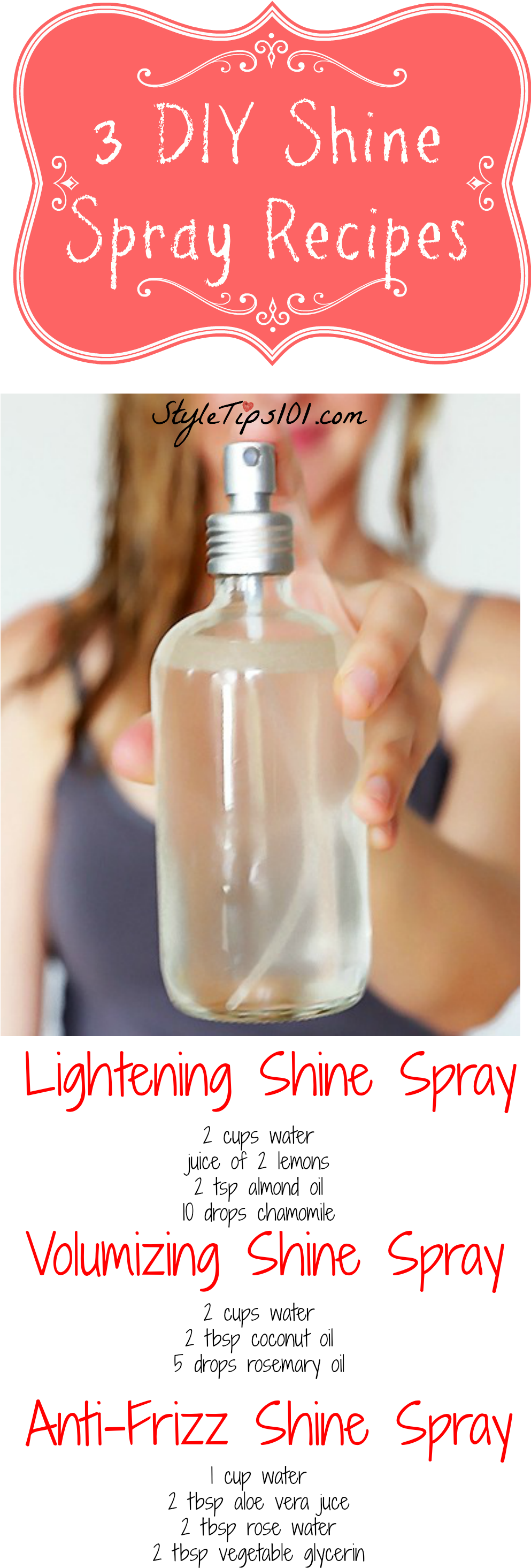 Rose Water Diy For Hair Archivosweb - Diy Curl Volumizing Spray (1000x3000), Png Download